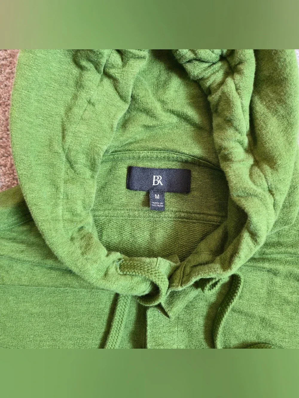 Banana Republic Linen Terry Hoodie in Shady Palm Green Unisex Size Medium Linen